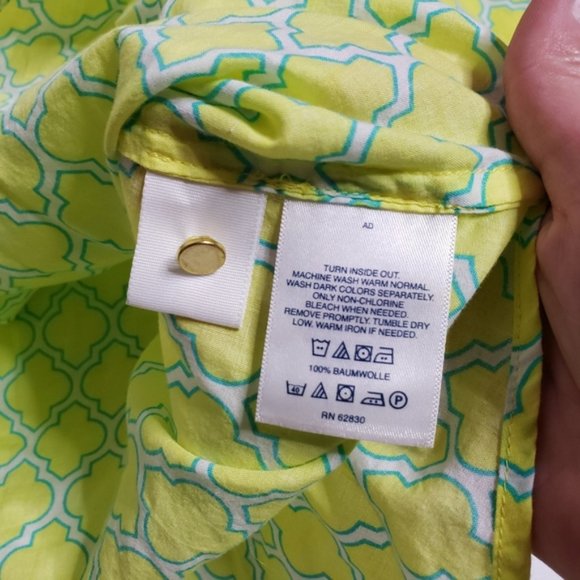 LANDS' END Geometric Print Popover Blouse - Picture 6 of 6